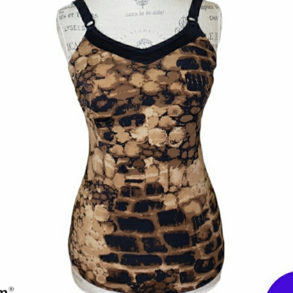 Amoena Berolina Brown Reptile Tankini Top Size 8